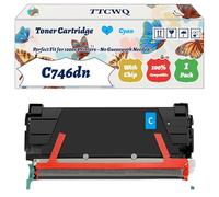 Compatible for Lexmark C746dn Toner Cartridge Work for Lexmark C746dn C746dtn C746n C748de C748dte C748e Printers, with Chip, High Yield 12000 Pages, High-Definition Printing (1 Pack Cyan)