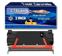 Compatible for Lexmark C746dn Toner Cartridge, Work for Lexmark C746dn C746dtn C746n C748de C748dte C748e Printers, Toner Cartridge C746H1KG C746A2CG C746A1MG C746A2YG (1 Pack Black)