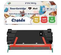 Compatible for Lexmark C746dn Toner Cartridge Work for Lexmark C746dn C746dtn C746n C748de C748dte C748e Printers, with Chip, High Yield 12000 Pages, High-Definition Printing (1 Pack Black)