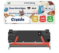 Compatible for Lexmark C746dn Toner Cartridges Work for Lexmark C746dn C746dtn C746n C748de C748dte C748e Printers, with Chip, High Yield 8000 Pages, High-Definition Printing (1 Pack Black)