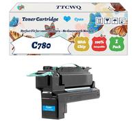 Compatible for Lexmark C780 Toner Cartridge Work for Lexmark C780 C782 X782E Printers, with Chip, High Yield 15000 Pages, High-Definition Printing (1 Pack Cyan)