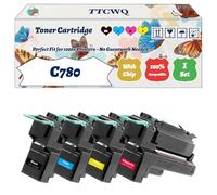 Compatible for Lexmark C780 Toner Cartridge Work for Lexmark C780 C782 X782E Printers, with Chip, High Yield 15000 Pages, High-Definition Printing (4-Pack BK/C/M/Y)