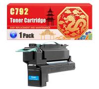 Compatible for Lexmark C792 C792 X792 Toner Cartridge Printers, With Chip Large Capacity 20000 Pages (1 Pack Cyan)