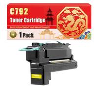 Compatible for Lexmark C792 C792 X792 Toner Cartridge Printers, With Chip Large Capacity 20000 Pages (1 Pack Yellow)