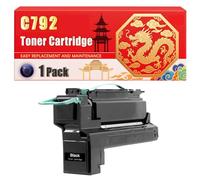 Compatible for Lexmark C792 C792 X792 Toner Cartridge Printers, With Chip Large Capacity 20000 Pages (1 Pack Black)