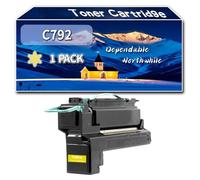 Compatible for Lexmark C792 Toner Cartridge, Work for Lexmark C792 X792 Printers, Toner Cartridge C792X2KG C792X1CG C792X2MG C792X1YG (1 Pack Yellow)