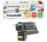 Compatible for Lexmark C792A1KG Toner Cartridges Work for Lexmark X790 Series X792 DE X792 DTE X792 DTFE X792 DTME X792 DTPE X792 DTSE X792 Printers (1 Pack Yellow)