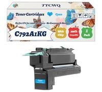 Compatible for Lexmark C792A1KG Toner Cartridges Work for Lexmark X790 Series X792 DE X792 DTE X792 DTFE X792 DTME X792 DTPE X792 DTSE X792 Printers (1 Pack Cyan)