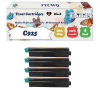 Compatible for Lexmark C925 Toner Cartridges Work for Lexmark C925de C925dte X925de Printers, with Chip, High Yield 9500 Pages, High-Definition Printing (4 Pack Black)