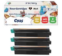 Compatible for Lexmark C925 Toner Cartridges Work for Lexmark C925de C925dte X925de Printers, with Chip, High Yield 9500 Pages, High-Definition Printing (3 Pack Black)