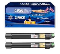 Compatible for Lexmark C950 Toner Cartridges, Work for Lexmark X952DE X952DTE X954 X954DTE X954DE Printers, Toner Cartridges X950X2KG (2 Pack Black)