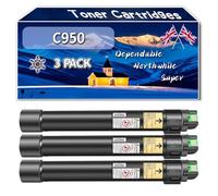Compatible for Lexmark C950 Toner Cartridges, Work for Lexmark X952DE X952DTE X954 X954DTE X954DE Printers, Toner Cartridges X950X2KG (3 Pack Black)