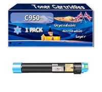 Compatible for Lexmark C950 Toner Cartridges, Work for Lexmark X952DE X952DTE X954 X954DTE X954DE Printers, Toner Cartridges X950X2KG (1 Pack Cyan)