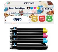 Compatible for Lexmark C950 Toner Cartridges Work for Lexmark X952DE X952DTE X954 X954DTE X954DE X955DE X950DHE X950DE X950 C950DE Printers (4-Pack BK/C/M/Y)