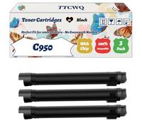 Compatible for Lexmark C950 Toner Cartridges Work for Lexmark X952DE X952DTE X954 X954DTE X954DE X955DE X950DHE X950DE X950 C950DE Printers (3 Pack Black)