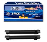 Compatible for Lexmark C950 Toner Cartridges, Work for Lexmark X952DE X952DTE X954 X954DTE X954DE X955DE X950DHE X950DE X950 C950DE Printers (2 Pack Black)