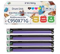 Compatible for Lexmark C950X71G Drum Unit Work for Lexmark C950dte C950de X950de X950dhe X952de X954dhe Printers, with Chip, High Yield 119000 Pages, High-Definition Printing (4-Pack BK/C/M/Y)