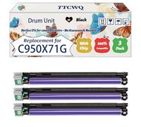 Compatible for Lexmark C950X71G Drum Unit Work for Lexmark C950dte C950de X950de X950dhe X952de X954dhe Printers, with Chip, High Yield 119000 Pages, High-Definition Printing (3 Pack Black)
