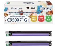 Compatible for Lexmark C950X71G Drum Unit Work for Lexmark C950dte C950de X950de X950dhe X952de X954dhe Printers, with Chip, High Yield 119000 Pages, High-Definition Printing (2 Pack Black)