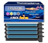 Compatible for Lexmark C950X71G Photoconductor Unit, Work for Lexmark C950de X950de X952de X954de Printers, Photoconductor Unit (4-Pack BK/C/M/Y)