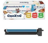 Compatible for Lexmark C950X71G Photoconductor Unit Work for Lexmark C950de X950de X952de X954de Printers, with Chip, High Yield 80000 Pages, High-Definition Printing (1 Pack Cyan)