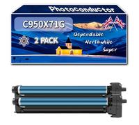 Compatible for Lexmark C950X71G Photoconductor Unit, Work for Lexmark C950de X950de X952de X954de Printers, Photoconductor Unit (2 Pack Black)