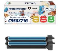 Compatible for Lexmark C950X71G Photoconductor Unit Work for Lexmark C950de X950de X952de X954de Printers, with Chip, High Yield 80000 Pages, High-Definition Printing (2 Pack Black)