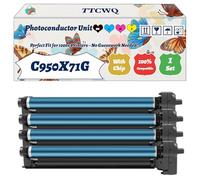 Compatible for Lexmark C950X71G Photoconductor Unit Work for Lexmark C950de X950de X952de X954de Printers, with Chip, High Yield 80000 Pages, High-Definition Printing (4-Pack BK/C/M/Y)