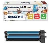 Compatible for Lexmark C950X71G Photoconductor Unit Work for Lexmark C950de X950de X952de X954de Printers, with Chip, High Yield 80000 Pages, High-Definition Printing (2 Pack Black)