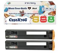 Compatible for Lexmark C950X76G Waste Toner Bottle Work for Lexmark C950de X950 X950de X954de X950dhe X952 Printers (2-Pack Black)