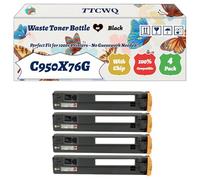 Compatible for Lexmark C950X76G Waste Toner Bottle Work for Lexmark C950de X950 X950de X954de X950dhe X952 Printers (4 Pack Black)