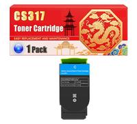 Compatible for Lexmark CS317 CS317 CS41 CS517 CX317 CX417 CX517 Toner Cartridge Printers, With Chip Large Capacity 3000 Pages (1 Pack Cyan)