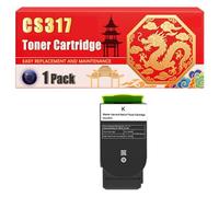 Compatible for Lexmark CS317 CS317 CS41 CS517 CX317 CX417 CX517 Toner Cartridge Printers, With Chip Large Capacity 3000 Pages (1 Pack Black)
