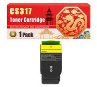 Compatible for Lexmark CS317 CS317 CS41 CS517 CX317 CX417 CX517 Toner Cartridge Printers, With Chip Large Capacity 3000 Pages (1 Pack Yellow)