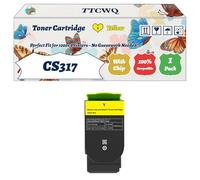 Compatible for Lexmark CS317 Toner Cartridge Work for Lexmark CS317 CS41 CS517 CX317 CX417 CX517 Printers, with Chip, High Yield 3000 Pages, High-Definition Printing (1 Pack Yellow)
