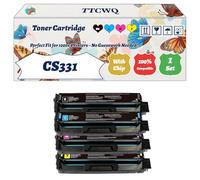 Compatible for Lexmark CS331 Toner Cartridge Work for Lexmark CS331 CX331 Printers, with Chip, High Yield 1500 Pages, High-Definition Printing (4-Pack BK/C/M/Y)
