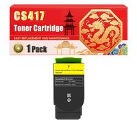 Compatible for Lexmark CS417 CS417 CS517 CX517 Toner Cartridge Printers, With Chip Large Capacity 6000 Pages (1 Pack Yellow)