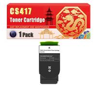 Compatible for Lexmark CS417 CS417 CS517 CX517 Toner Cartridge Printers, With Chip Large Capacity 6000 Pages (1 Pack Black)
