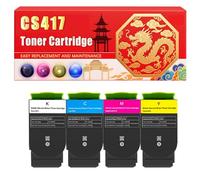 Compatible for Lexmark CS417 CS417 CS517 CX517 Toner Cartridge Printers, With Chip Large Capacity 6000 Pages (4-Pack BK/C/M/Y)