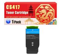 Compatible for Lexmark CS417 CS417 CS517 CX517 Toner Cartridge Printers, With Chip Large Capacity 6000 Pages (1 Pack Cyan)