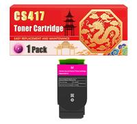 Compatible for Lexmark CS417 CS417 CS517 CX517 Toner Cartridge Printers, With Chip Large Capacity 6000 Pages (1 Pack Magenta)