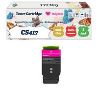 Compatible for Lexmark CS417 Toner Cartridge Work for Lexmark CS417 CS517 CX517 Printers, with Chip, High Yield 6000 Pages, High-Definition Printing (1 Pack Magenta)