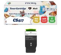 Compatible for Lexmark CS417 Toner Cartridge Work for Lexmark CS417 CS517 CX517 Printers, with Chip, High Yield 6000 Pages, High-Definition Printing (1 Pack Black)