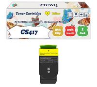 Compatible for Lexmark CS417 Toner Cartridge Work for Lexmark CS417 CS517 CX517 Printers, with Chip, High Yield 6000 Pages, High-Definition Printing (1 Pack Yellow)