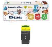 Compatible for Lexmark CS421dn Toner Cartridges Work for Lexmark CS421dn CS521dn CS622de CX421adn Printers, with Chip, High Yield 9500 Pages, High-Definition Printing (1 Pack Yellow)