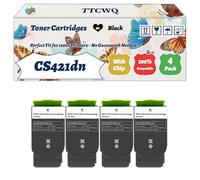 Compatible for Lexmark CS421dn Toner Cartridges Work for Lexmark CS421dn CS521dn CS622de CX421adn Printers, with Chip, High Yield 9500 Pages, High-Definition Printing (4 Pack Black)