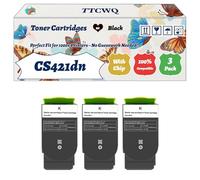 Compatible for Lexmark CS421dn Toner Cartridges Work for Lexmark CS421dn CS521dn CS622de CX421adn Printers, with Chip, High Yield 9500 Pages, High-Definition Printing (3 Pack Black)