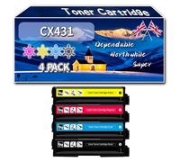 Compatible for Lexmark CS431 Toner Cartridge, Work for Lexmark CS431 CX431 Printers, Toner Cartridge 20N20K0 20N20M0 20N20C0 20N20Y0 (4-Pack BK/C/M/Y)