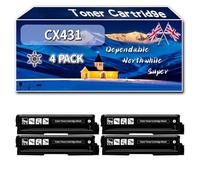 Compatible for Lexmark CS431 Toner Cartridge, Work for Lexmark CS431 CX431 Printers, Toner Cartridge 20N20K0 20N20M0 20N20C0 20N20Y0 (4 Pack Black)