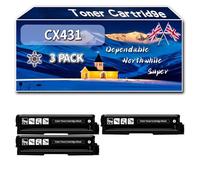 Compatible for Lexmark CS431 Toner Cartridge, Work for Lexmark CS431 CX431 Printers, Toner Cartridge 20N20K0 20N20M0 20N20C0 20N20Y0 (3 Pack Black)